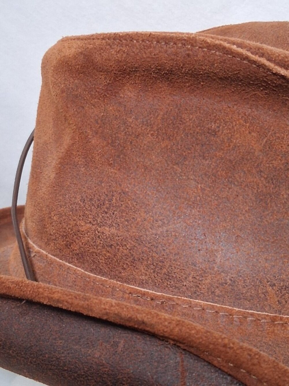 Minnetonka The Aussie Hat Small Brown Leather Outback Snap Boho Western Ranch - Picture 11 of 16